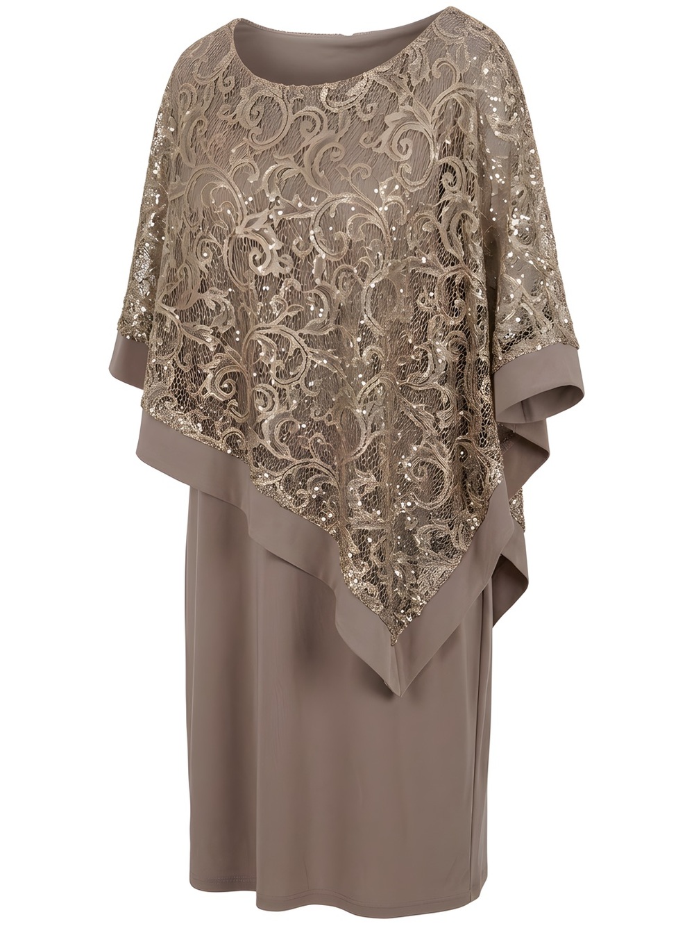 R&M Richards Taupe Evening Dress